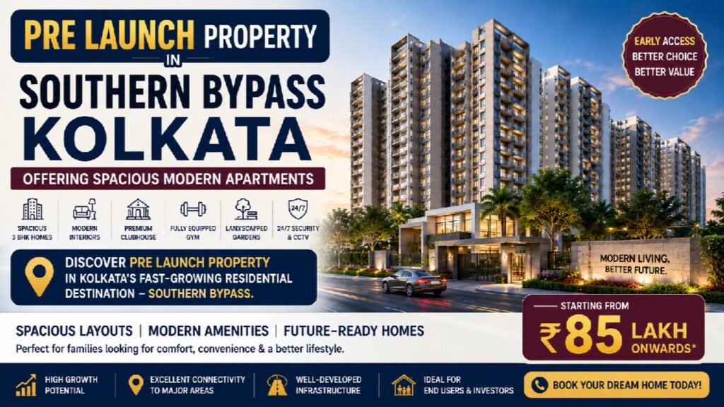 PRE LAUNCH Property in Southern Bypass Kolkata Offering Spacious Modern Apartments