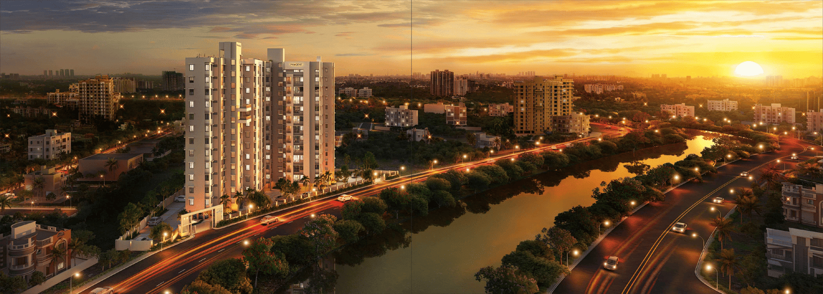 Prudent Gokulam Aerial Night View