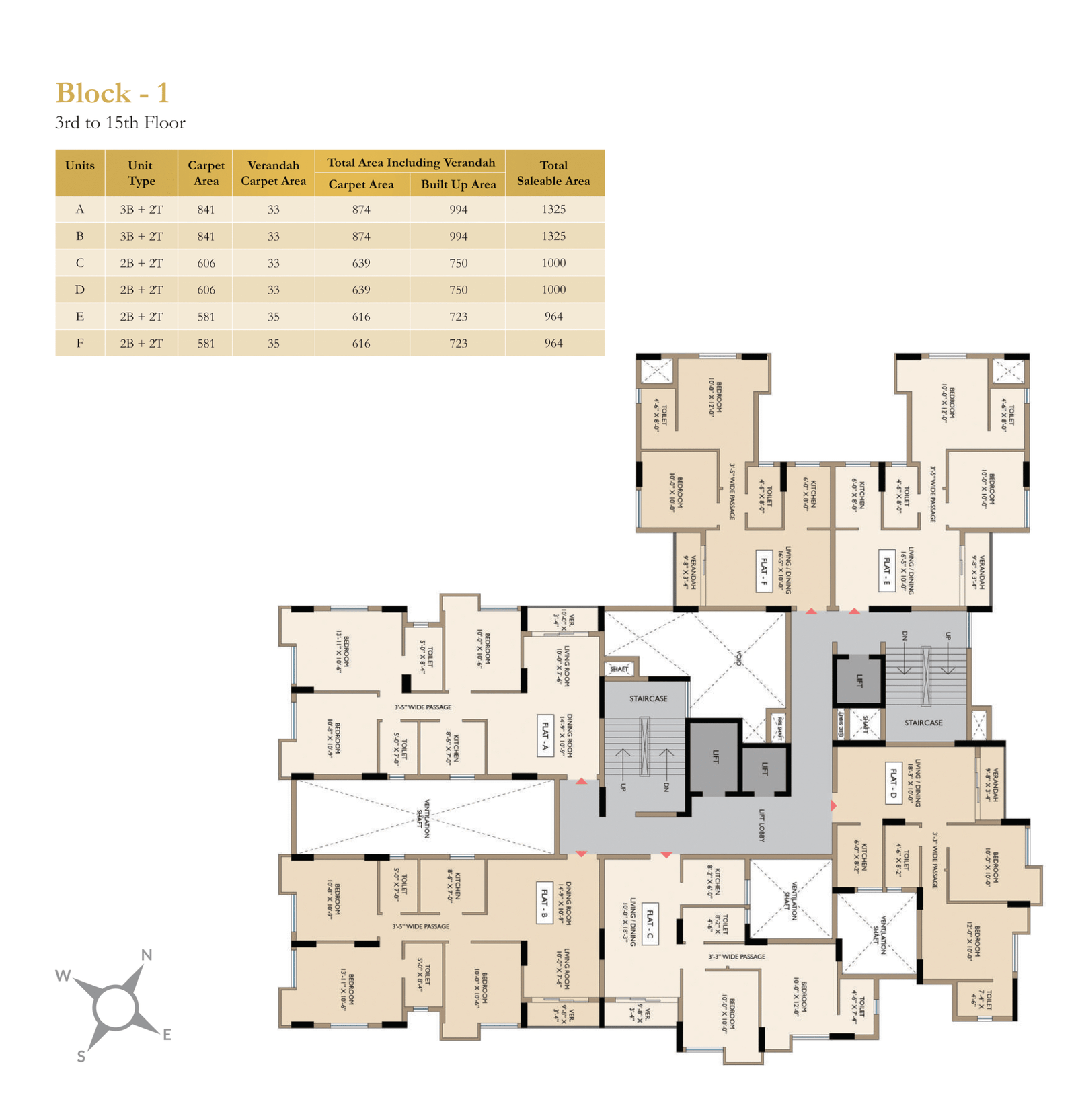 Block 1 lower floor plan