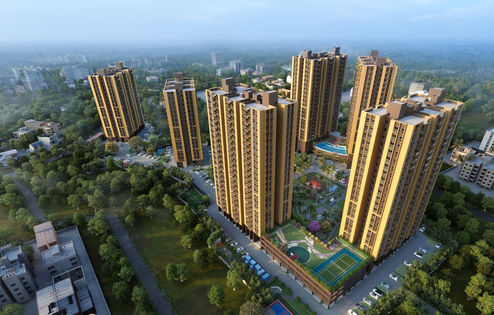 Srijan Orizon towers, morning