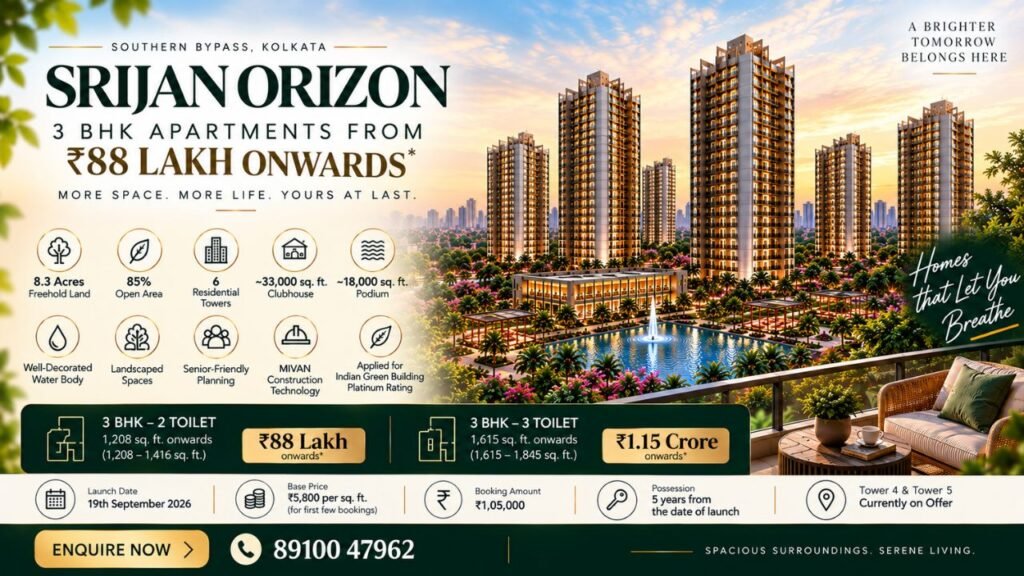3 BHK Apartments from 88 Lakh Onwards Explore Srijan Orizon