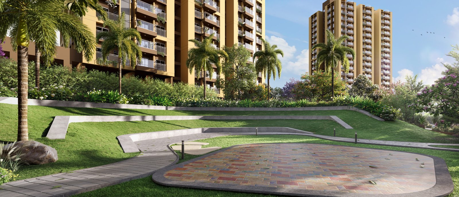 Srijan Orizon landscaped walkway