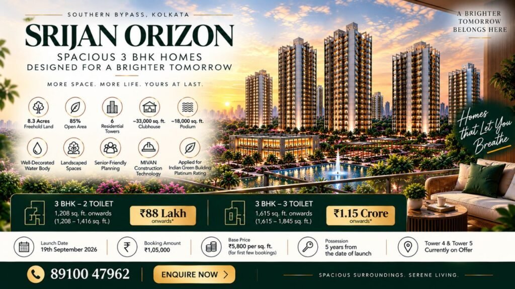 Srijan Orizon Price, 3 BHK Floor Plans, Amenities and Project Details